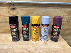 lot 36 image: KRYLON Lot of 5 Cans of Spray Paint