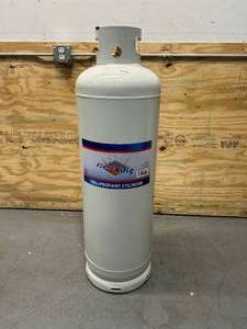 lot 28 image: FLAME KING 100 lbs. Empty Propane Cylinder with POL Valve