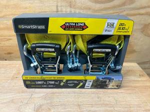 lot 96 image: SMARTSTRAPS Pack of 2- 20 ft Commercial Ratchet Tie Downs
