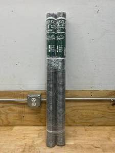 lot 131 image: MAZEL & COMPANY Lot of 2-  36IN. X10FT. 4X4 GALV HDWE CLOTHS (chickenwire)