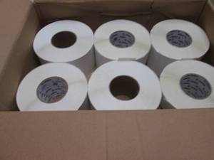 lot 21 image: 6 Large Rolls Zebra 4x2 inch Labels...