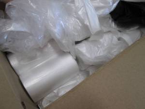 lot 87 image: Open box of Trash Liners approx 25x...
