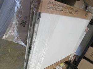 lot 243 image: 6 ft Bifold Folding Table with Carr...
