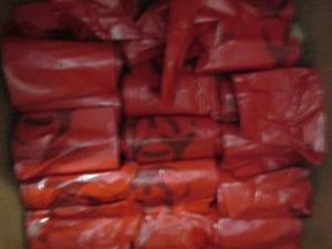 lot 257 image: Large Lot 24x30 inch Red Biohazard ...