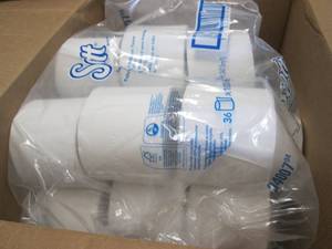 lot 282 image: Box of Coreless 2 ply Bath Tissue...
