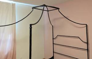 lot 5 image: Pottery Barn Teen Full Size Canopy Bed Frame