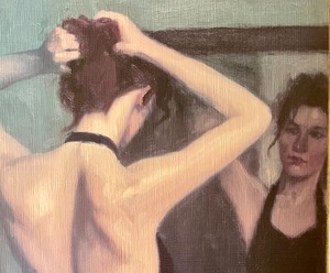 lot 109 image: Black Dress Framed Print by Ed Martinez