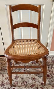 lot 119 image: Vintage Wooden Chair with Caned Seat