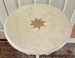 lot 21 image: Tessellated Stone Three Legged Pedestal Table