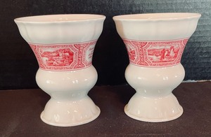 lot 156 image: Heinrich Rdesheimer Asbach Footed Irish Goblets with Under Plates