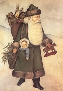 lot 179 image: Festive Folk Art Print by N. Schneeman