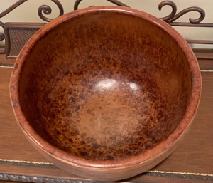 lot 53 image: Beautiful Wood Carved Bowl by Foreside