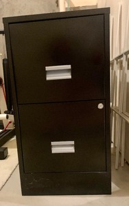 lot 206 image: Two Drawer Black File Cabinet