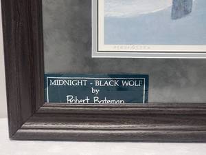 lot 29 image: ROBERT BATEMAN - Signed Fine Art Naturalist Print - Midnight, Black Wolf - 2167825352