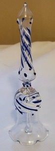 lot 53A5 image: Bimini Ultra-Fine Italian Studio Art Glass Bell - Frosty Blue Swirl