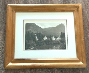 lot 15 image: Framed Black and White Tee Pee Photograph by Ronald W. Reed