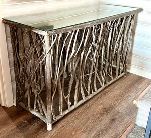 lot 7 image: Rustic Style Twig Console Table