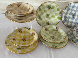 lot 46 image: Mackenzie Childs Salad Plates and Bowls