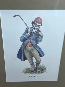 lot 48 image: Framed Golfing Print A Bad Lie