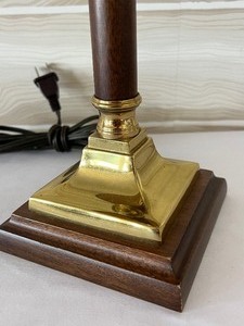lot 54 image: Brass and Wood Table Lamp