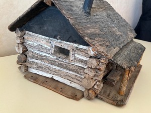 lot 59 image: Antique Hand Crafted Rustic Log Cabin Model Home