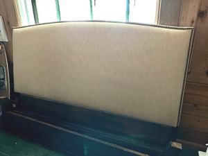 lot 106 image: Upholstered King Headboard and Frame