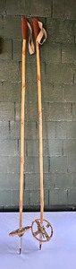 lot 92 image: Vintage Pair of Bamboo Ski Poles