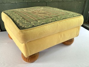 lot 93 image: Vintage Upholstered Stag Themed Foot Stool