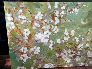 lot 87 image: Large Floral Canvas Print