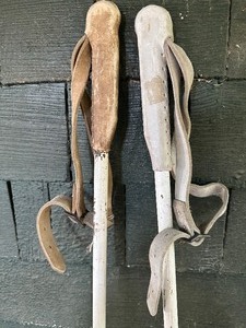 lot 90 image: Vintage Pair of Metal Mountain Ski Poles