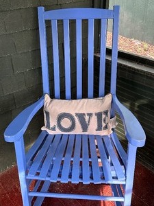 lot 68 image: Periwinkle Blue Rocking Chair
