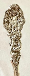 lot 142 image: Antique Sterling Silver Cherub Spoon