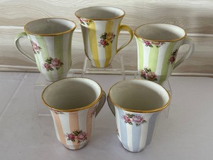 lot 132 image: (5) Mackenzie Childs Coffee Mugs