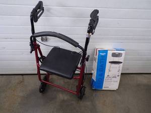 lot 82 image: Folding Wheeled Walker and Bath Chair