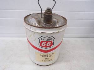 lot 156 image: Vintage 5 Gallon Philips 66 Oil Can