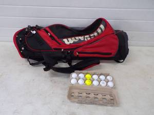 lot 235 image: Dozen Golf balls and Golf Bag