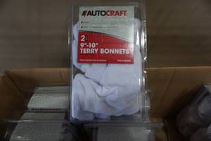 lot 19 image: Case Qty 18 of 2 Pack AutoCraft 9 - 10 Terry Cloth Power BufferPolisher Bonnets