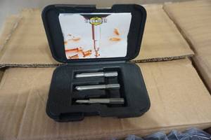 lot 21 image: Full Case Pack Qty 120 of Tough Test 3 Pc Screw Extractor Kit With CarryStorage Case