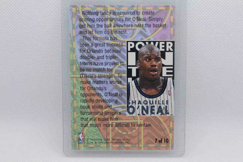 lot 105 image: Shaquille ONeal 94-95 Fleer Ultra Power in the Key No. 7 of 10