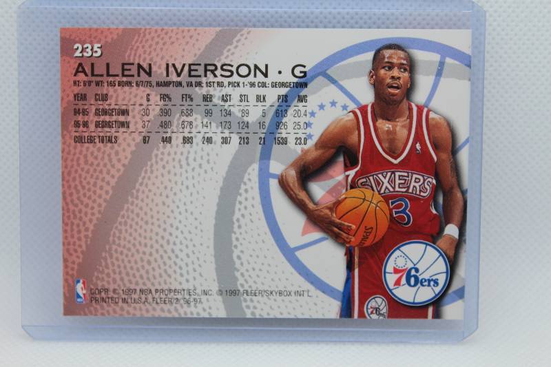 lot 111 image: Allen Iverson Rookie 95-96 Fleer No. 235