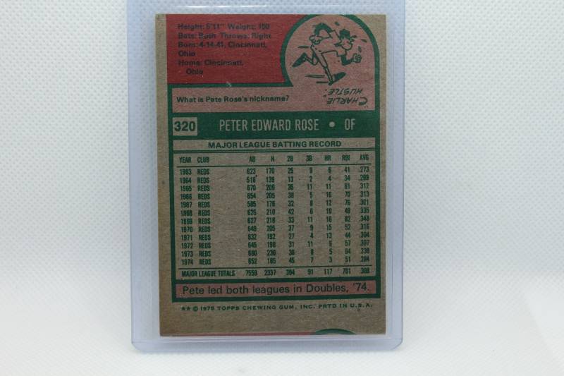 lot 122 image: Pete Rose 1975 Topps No. 320
