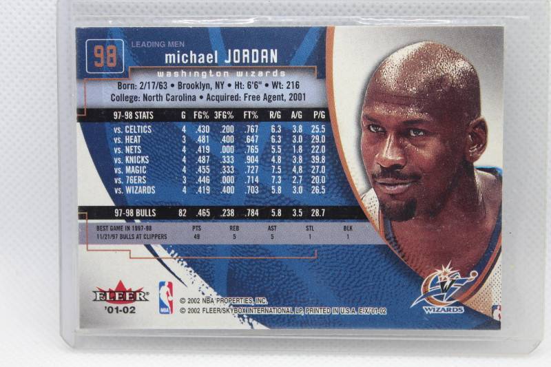 lot 131 image: Michael Jordan 2002 Fleer EX No. 98