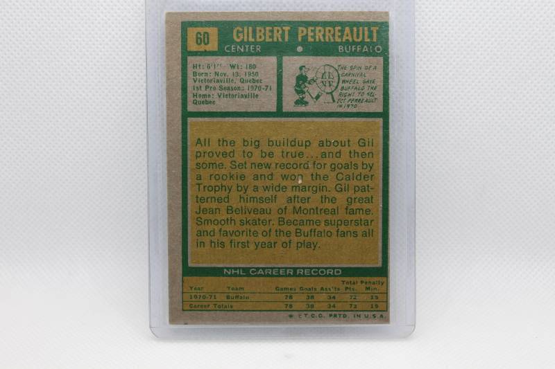 lot 134 image: Gilbert Perreault 1972 Topps No. 60