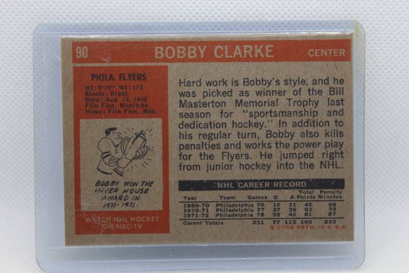 lot 135 image: Bobby Clarke 1973 Topps No. 90