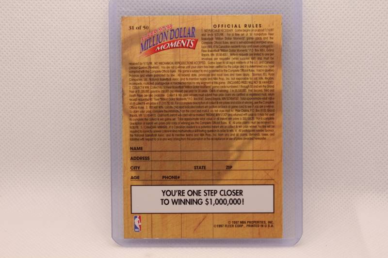 lot 159 image: Kobe Bryant Fleer 97-98 Million Dollar Moments No. 31 of 50