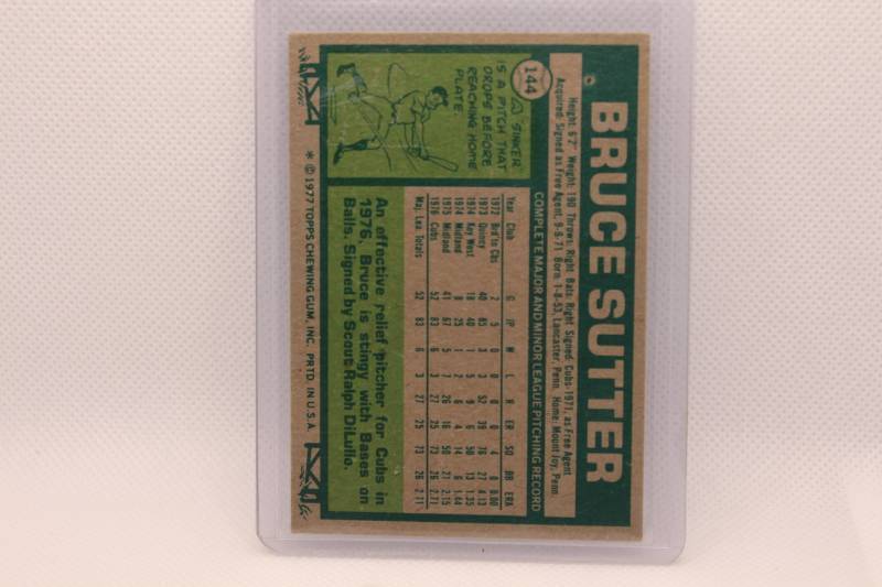 lot 173 image: Bruce Sutter Rookie 1977 Topps No. 144