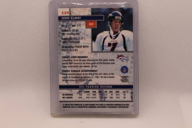 lot 179 image: John Elway 1999 Topps Finest No. 124