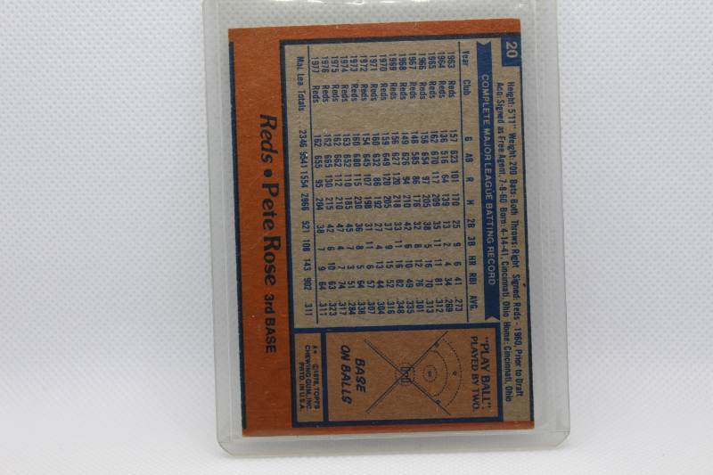 lot 196 image: Pete Rose 1978 Topps No. 20