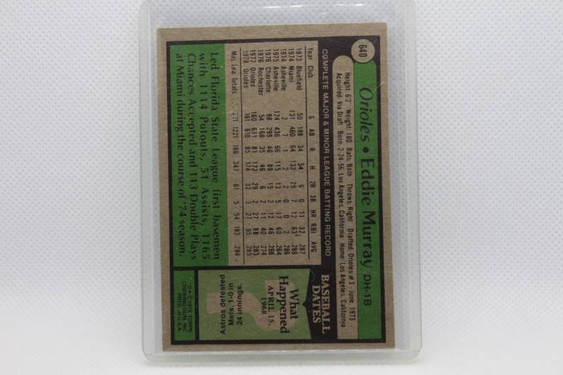 lot 198 image: Eddie Murray 1979 Topps No. 640