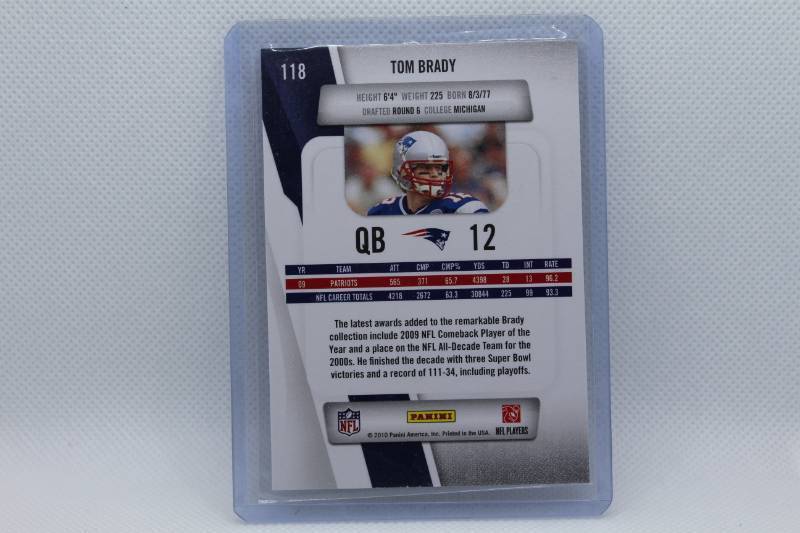 lot 216 image: Tom Brady 2010 Panini Prestige No. 118